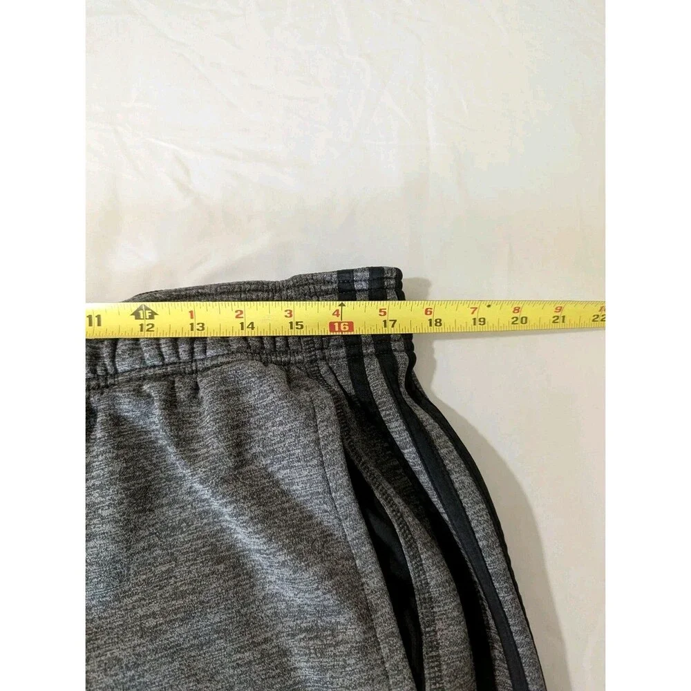 Adidas Climawarm Mens XL Gray Heather Fleece Track Pants Sweatpants 3-Stripe